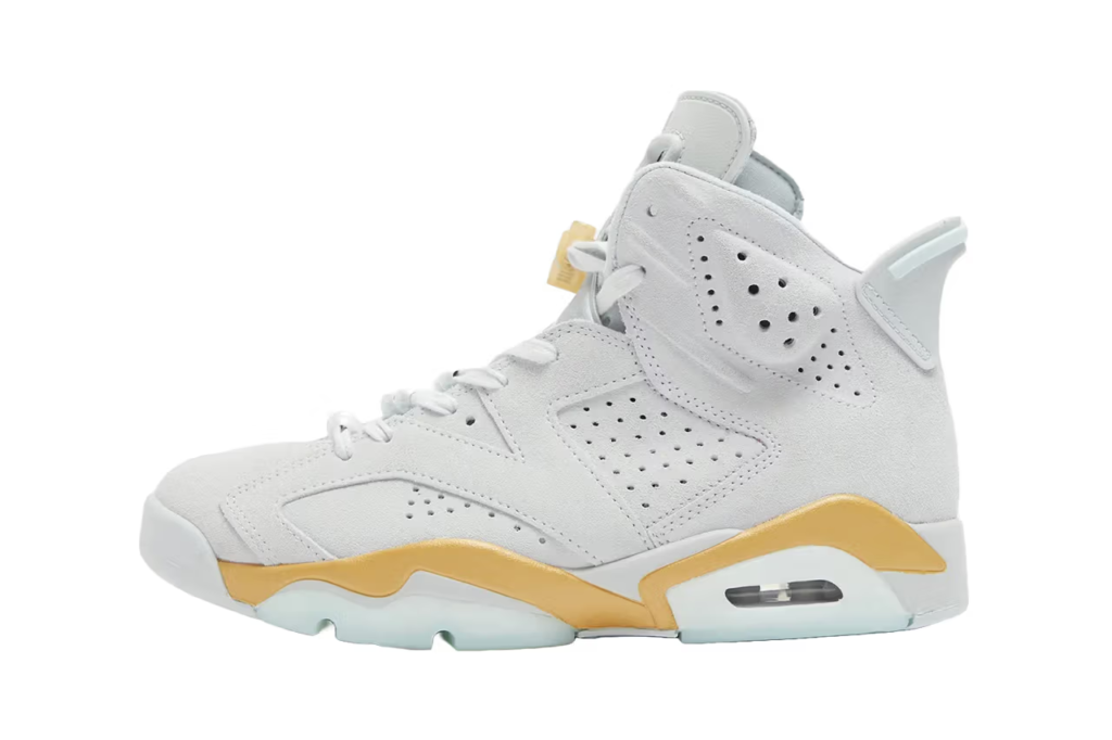 Get ready for the Olympics! The Air Jordan 6 "Paris Olympics" is dropping August 7th with a white suede upper, gold accents, and pearl-inspired lace accessories. Expect a $200 USD price tag at Nike SNKRS & select retailers. (Keyword: Air Jordan 6 Paris Olympics)