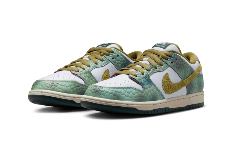 Gear up for the ultimate color-shifting kicks! Check out official images of the Alexis Sablone x Nike SB Dunk Low, inspired by chameleons. Releases August 22nd at select shops & August 29th on Nike SNKRS ($135 USD).
