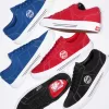 Supreme & Vans reunite for a rebellious summer collab! The Vans Sid gets a luxurious makeover in blue, red & black with a bold "Fuck Em!" statement. Premium suede, classic comfort & Supreme's signature style. Drops June 13th.
